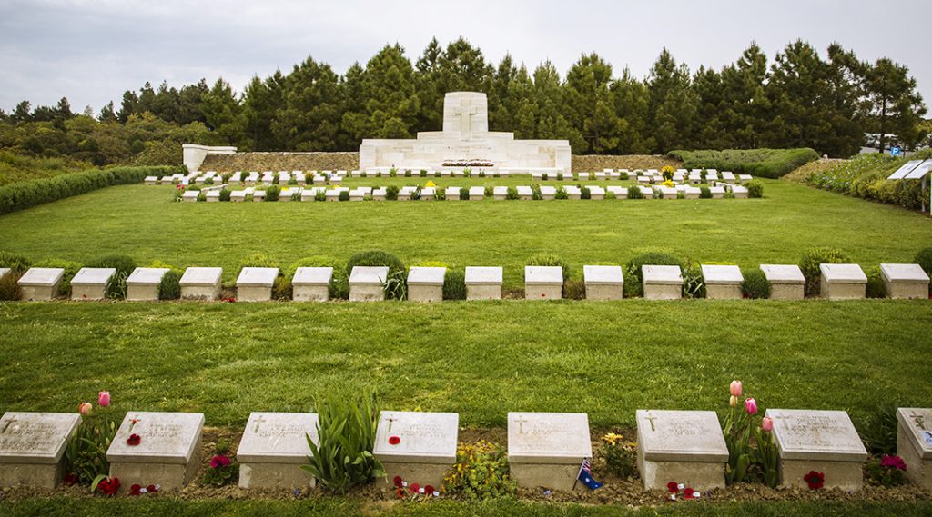 Anzac memorial and graves in Turkey. Photo by Hayden Spurdle.