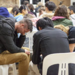 Prayer time during one of the sessions.